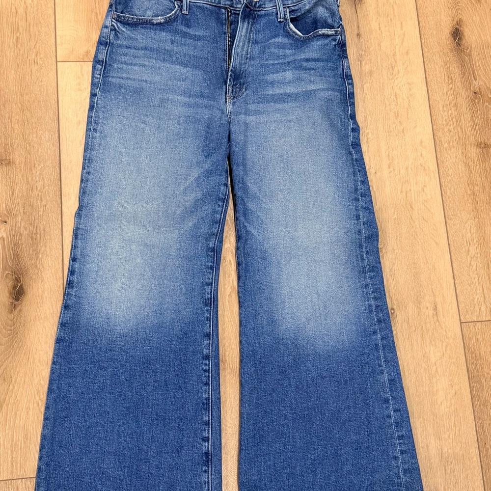 MOTHER Women's Blue Wide-Leg Flare Jeans